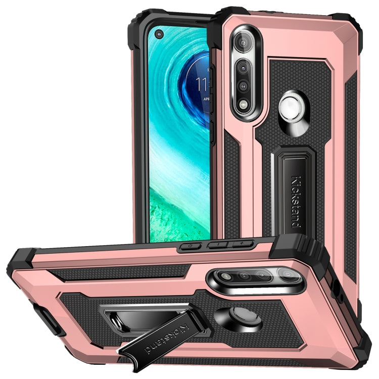 For Motorola Moto G Fast 10 PCS Knight Jazz PC+TPU Shockproof Protective Case with Foldable Holder