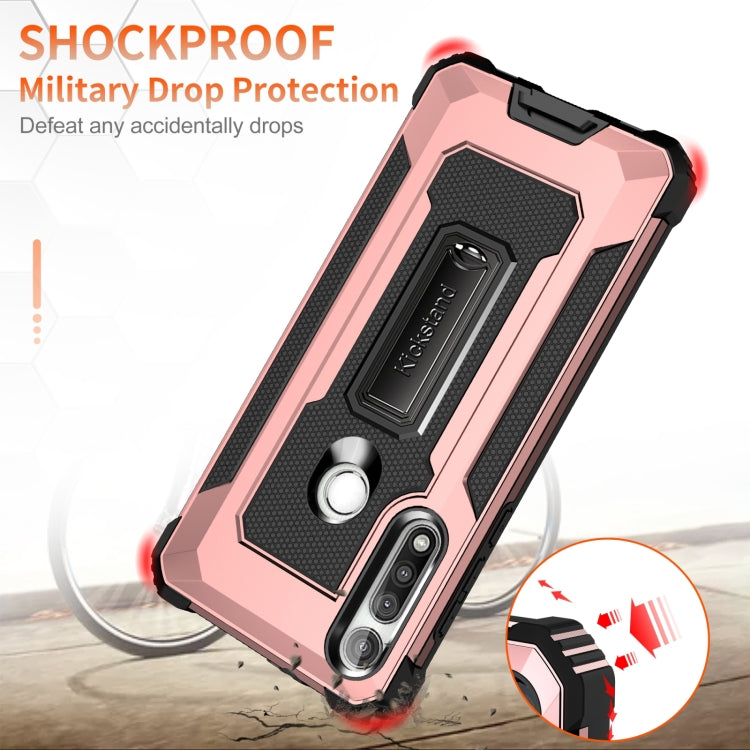 For Motorola Moto G Fast 10 PCS Knight Jazz PC+TPU Shockproof Protective Case with Foldable Holder