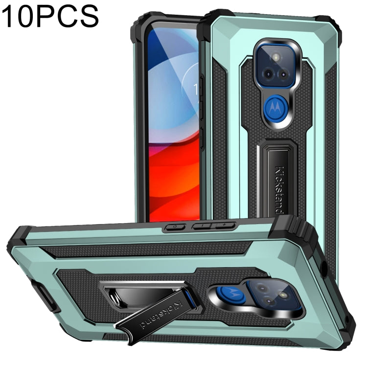 For Motorola Moto G Play 2021 10 PCS Knight Jazz PC+TPU Shockproof Protective Case with Foldable Holder