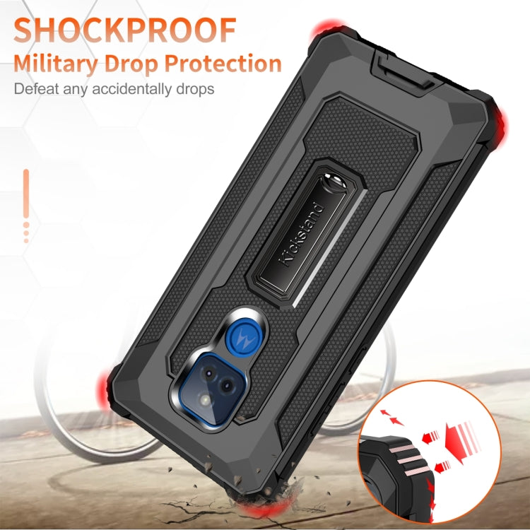 For Motorola Moto G Play 2021 10 PCS Knight Jazz PC+TPU Shockproof Protective Case with Foldable Holder