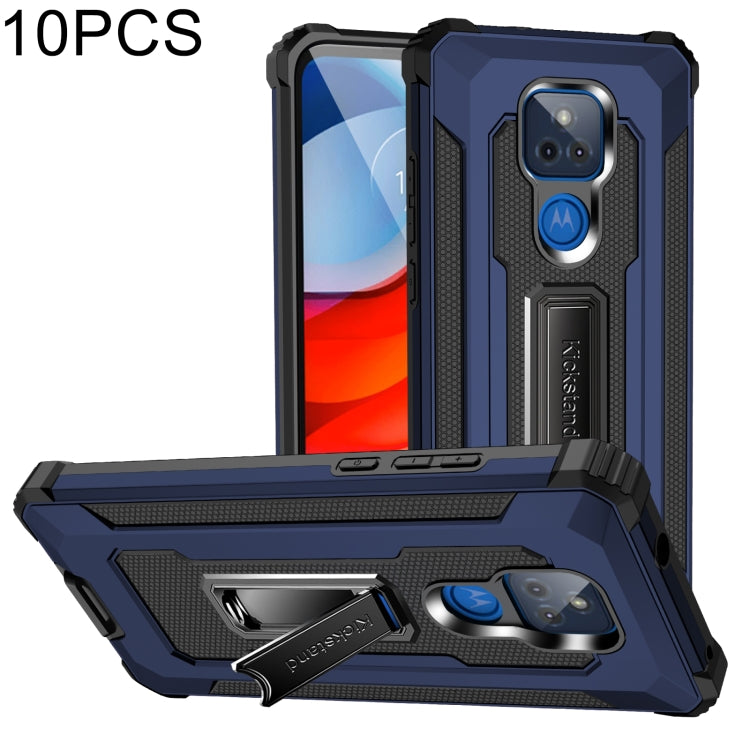 For Motorola Moto G Play 2021 10 PCS Knight Jazz PC+TPU Shockproof Protective Case with Foldable Holder