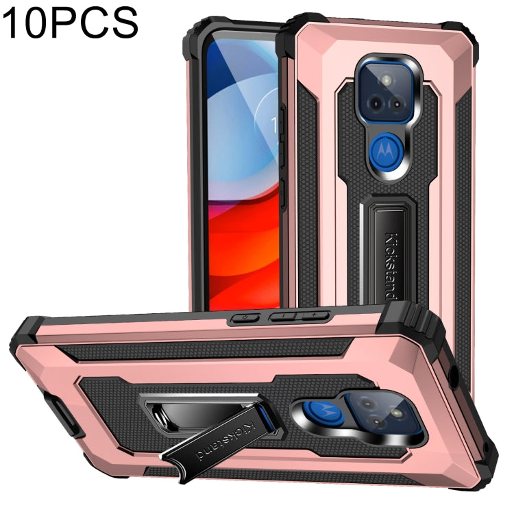 For Motorola Moto G Play 2021 10 PCS Knight Jazz PC+TPU Shockproof Protective Case with Foldable Holder