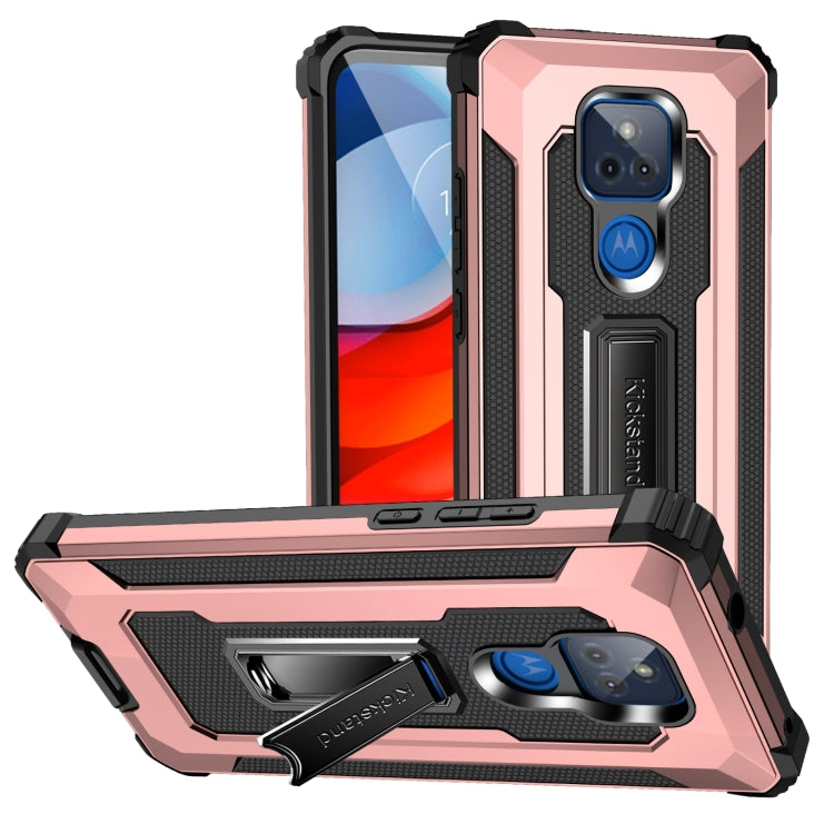 For Motorola Moto G Play 2021 10 PCS Knight Jazz PC+TPU Shockproof Protective Case with Foldable Holder