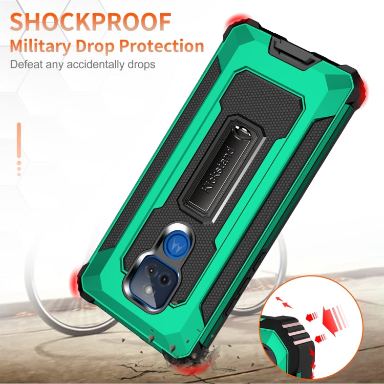For Motorola Moto G Play 2021 10 PCS Knight Jazz PC+TPU Shockproof Protective Case with Foldable Holder