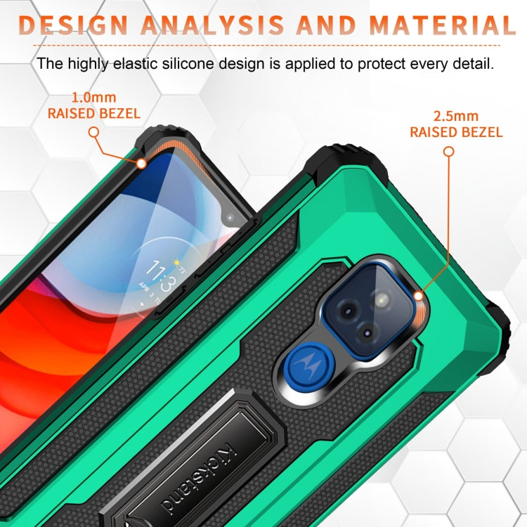 For Motorola Moto G Play 2021 10 PCS Knight Jazz PC+TPU Shockproof Protective Case with Foldable Holder