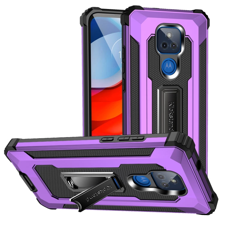 For Motorola Moto G Play 2021 10 PCS Knight Jazz PC+TPU Shockproof Protective Case with Foldable Holder