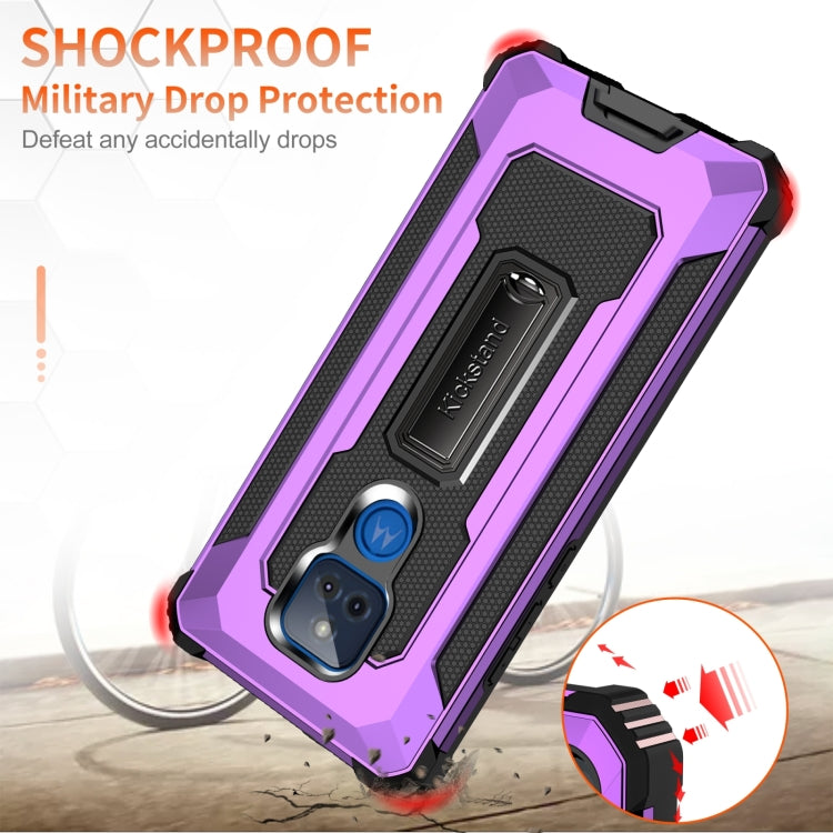 For Motorola Moto G Play 2021 10 PCS Knight Jazz PC+TPU Shockproof Protective Case with Foldable Holder