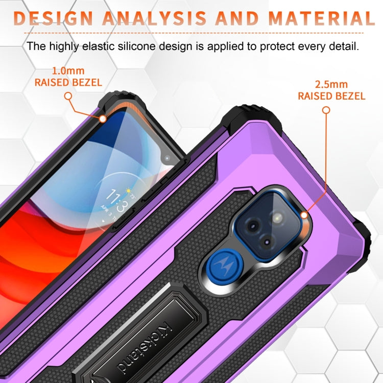 For Motorola Moto G Play 2021 10 PCS Knight Jazz PC+TPU Shockproof Protective Case with Foldable Holder