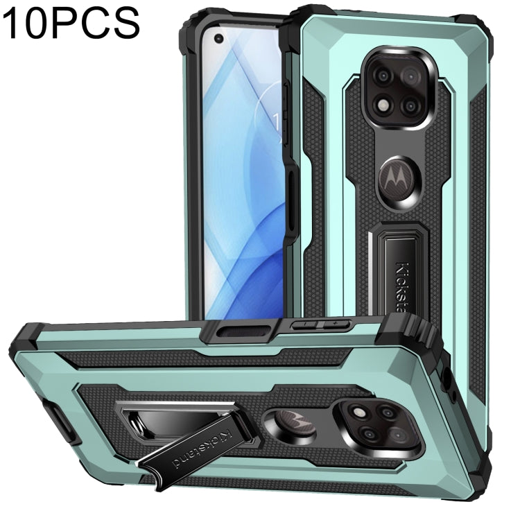 For Motorola Moto G Power 2021 10 PCS Knight Jazz PC+TPU Shockproof Protective Case with Foldable Holder