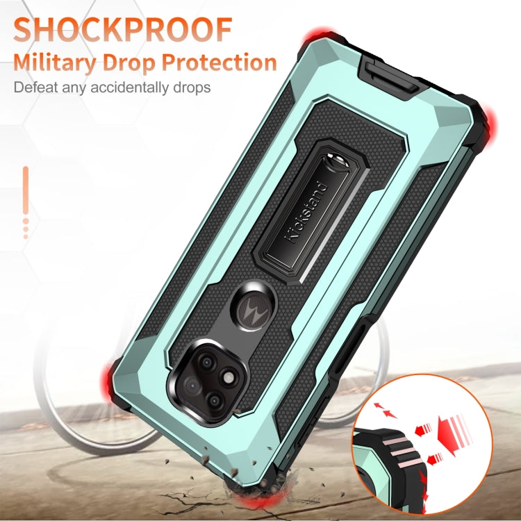 For Motorola Moto G Power 2021 10 PCS Knight Jazz PC+TPU Shockproof Protective Case with Foldable Holder