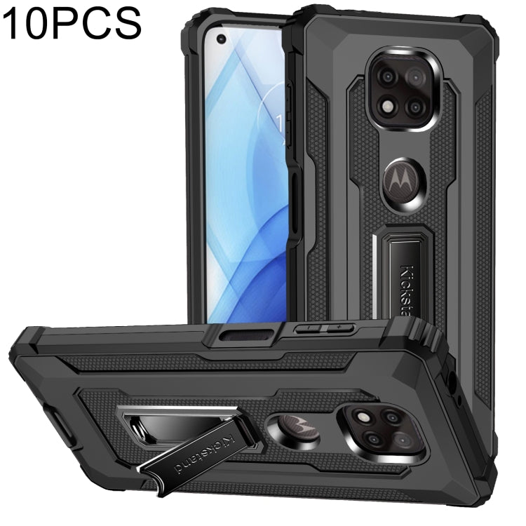 For Motorola Moto G Power 2021 10 PCS Knight Jazz PC+TPU Shockproof Protective Case with Foldable Holder