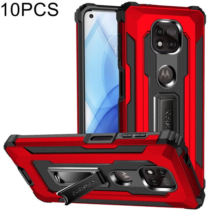 For Motorola Moto G Power 2021 10 PCS Knight Jazz PC+TPU Shockproof Protective Case with Foldable Holder