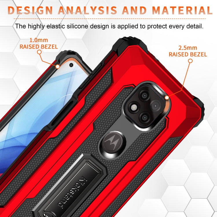 For Motorola Moto G Power 2021 10 PCS Knight Jazz PC+TPU Shockproof Protective Case with Foldable Holder