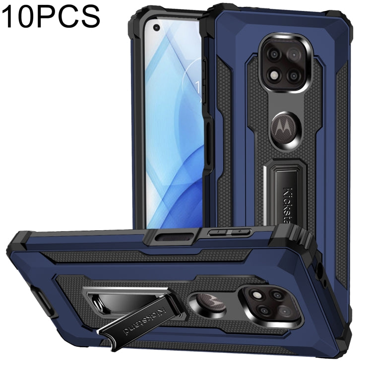 For Motorola Moto G Power 2021 10 PCS Knight Jazz PC+TPU Shockproof Protective Case with Foldable Holder