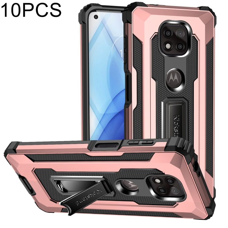 For Motorola Moto G Power 2021 10 PCS Knight Jazz PC+TPU Shockproof Protective Case with Foldable Holder