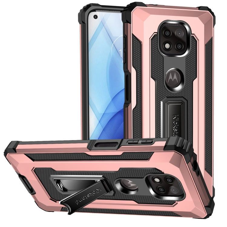For Motorola Moto G Power 2021 10 PCS Knight Jazz PC+TPU Shockproof Protective Case with Foldable Holder
