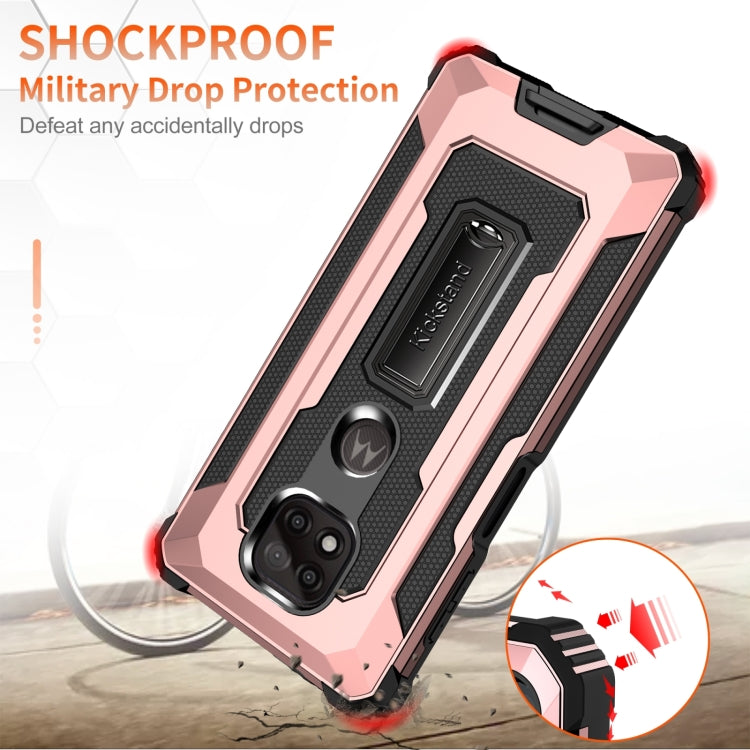 For Motorola Moto G Power 2021 10 PCS Knight Jazz PC+TPU Shockproof Protective Case with Foldable Holder