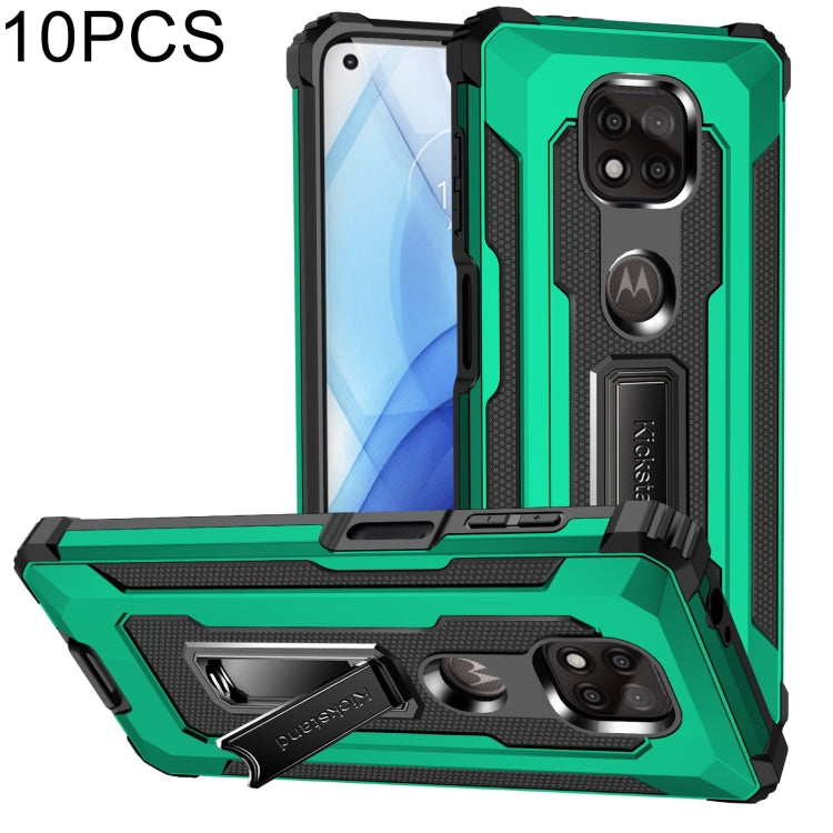 For Motorola Moto G Power 2021 10 PCS Knight Jazz PC+TPU Shockproof Protective Case with Foldable Holder