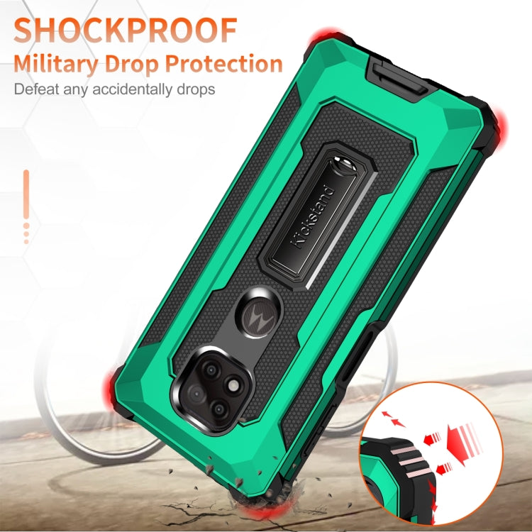 For Motorola Moto G Power 2021 10 PCS Knight Jazz PC+TPU Shockproof Protective Case with Foldable Holder