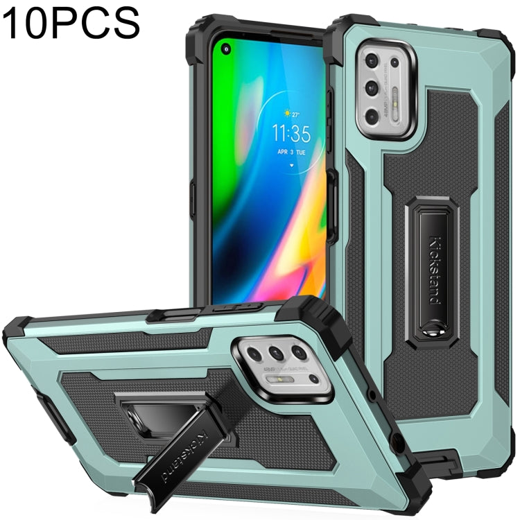 For Motorola Moto G Stylus 2021 10 PCS Knight Jazz PC+TPU Shockproof Protective Case with Foldable Holder