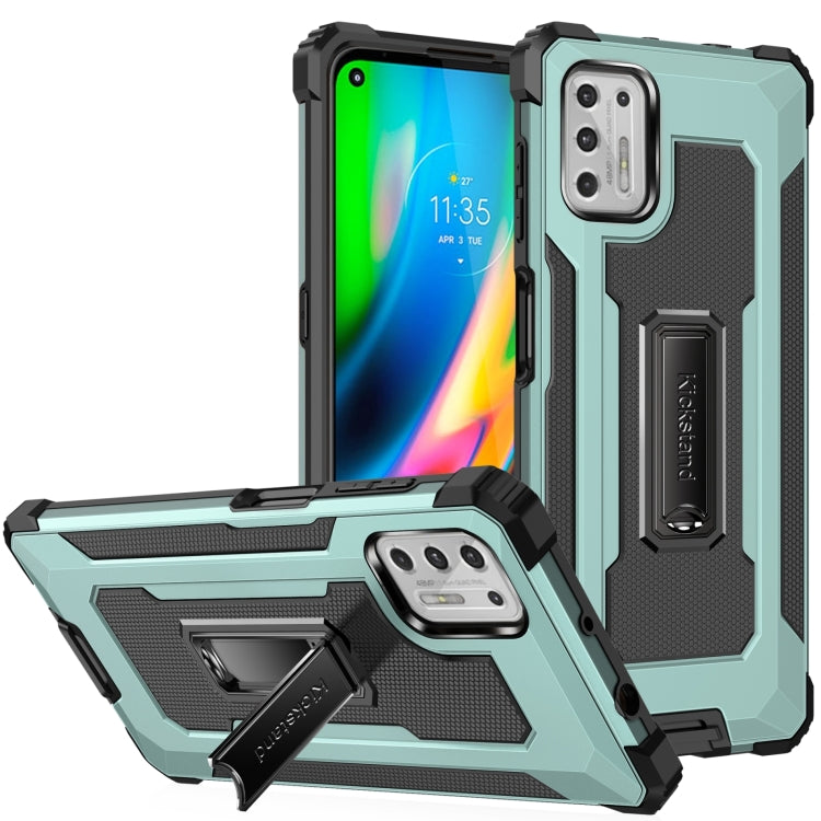 For Motorola Moto G Stylus 2021 10 PCS Knight Jazz PC+TPU Shockproof Protective Case with Foldable Holder