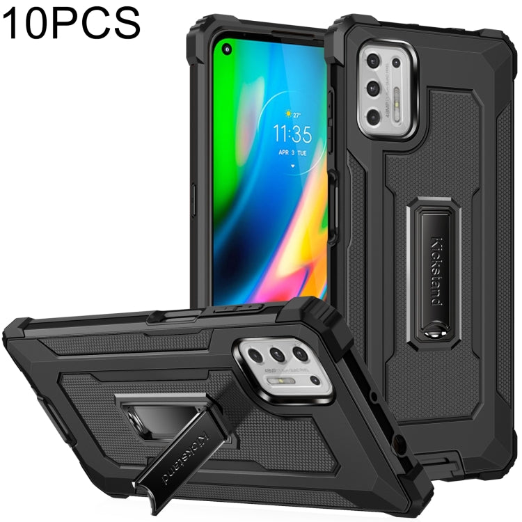 For Motorola Moto G Stylus 2021 10 PCS Knight Jazz PC+TPU Shockproof Protective Case with Foldable Holder