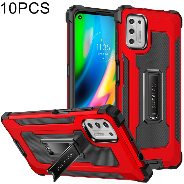 For Motorola Moto G Stylus 2021 10 PCS Knight Jazz PC+TPU Shockproof Protective Case with Foldable Holder