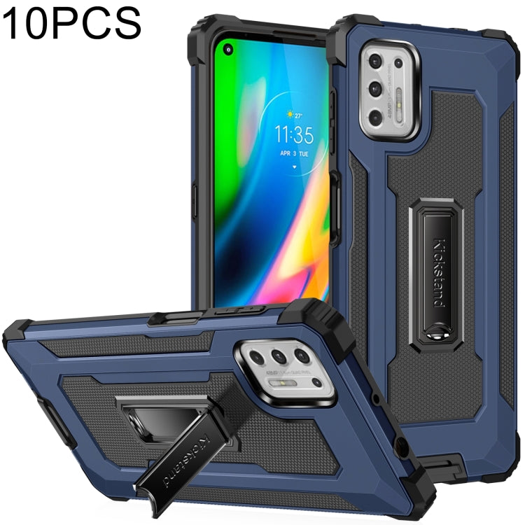 For Motorola Moto G Stylus 2021 10 PCS Knight Jazz PC+TPU Shockproof Protective Case with Foldable Holder