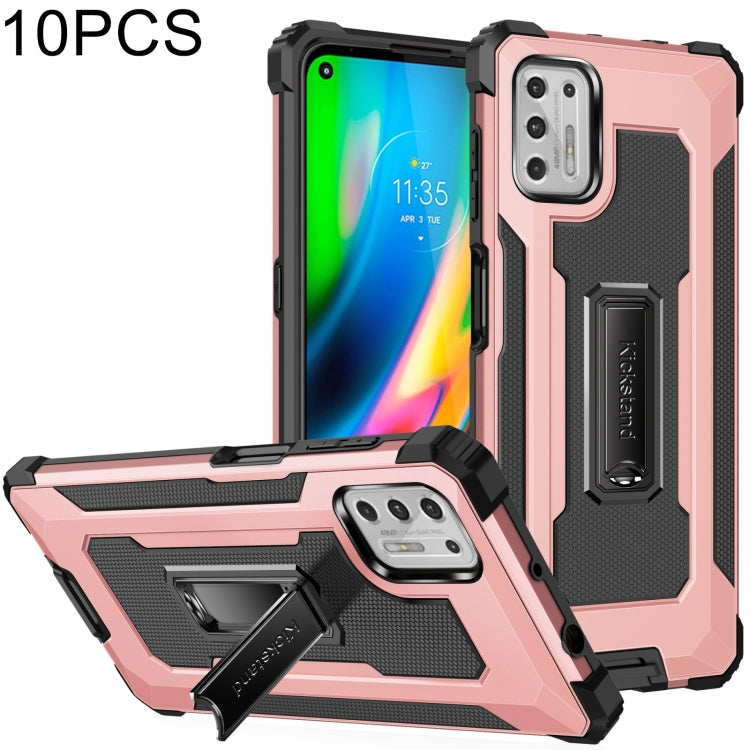 For Motorola Moto G Stylus 2021 10 PCS Knight Jazz PC+TPU Shockproof Protective Case with Foldable Holder