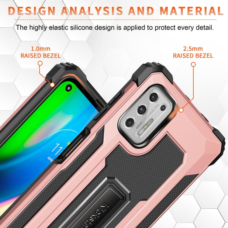 For Motorola Moto G Stylus 2021 10 PCS Knight Jazz PC+TPU Shockproof Protective Case with Foldable Holder