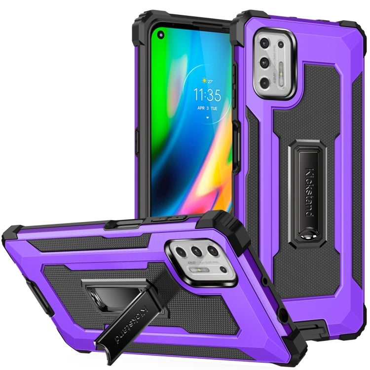 For Motorola Moto G Stylus 2021 10 PCS Knight Jazz PC+TPU Shockproof Protective Case with Foldable Holder