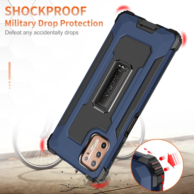 For Motorola Moto G9 Plus 10 PCS Knight Jazz PC+TPU Shockproof Protective Case with Foldable Holder