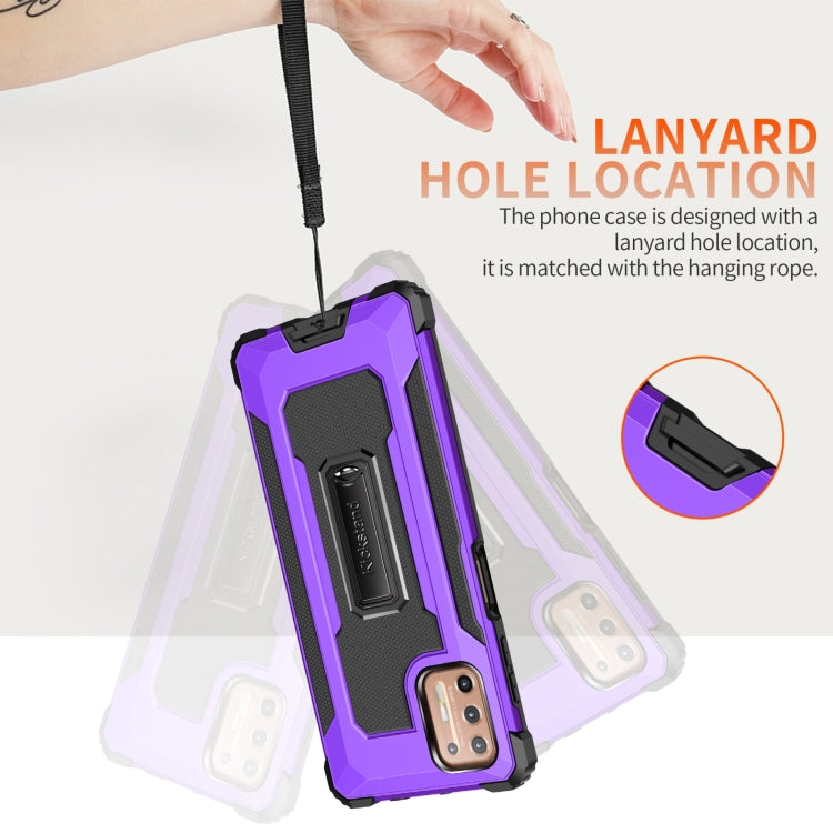 For Motorola Moto G9 Plus 10 PCS Knight Jazz PC+TPU Shockproof Protective Case with Foldable Holder