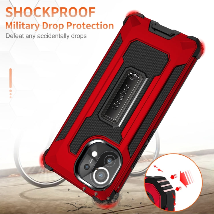 For Xiaomi Mi 11 10 PCS Knight Jazz PC+TPU Shockproof Protective Case with Foldable Holder