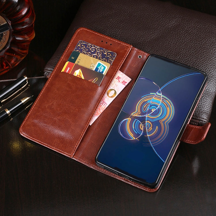 For Asus Zenfone 8 Flip idewei Crazy Horse Texture Horizontal Flip Leather Case with Holder & Card Slots & Wallet