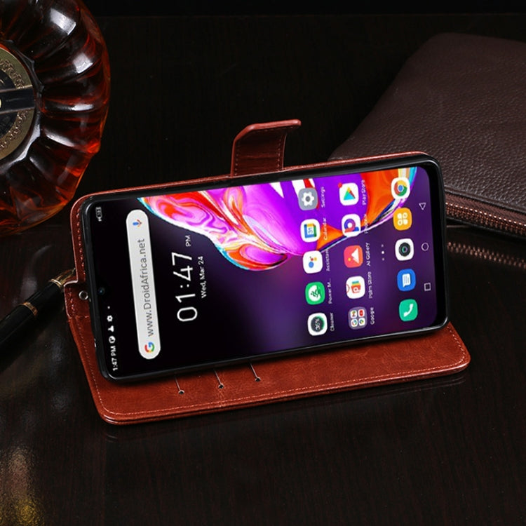For Infinix Hot 10T idewei Crazy Horse Texture Horizontal Flip Leather Case with Holder & Card Slots & Wallet