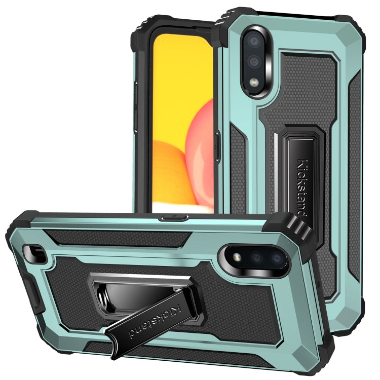 For Samsung Galaxy A01 US Version 10 PCS Knight Jazz PC+TPU Shockproof Protective Case with Foldable Holder