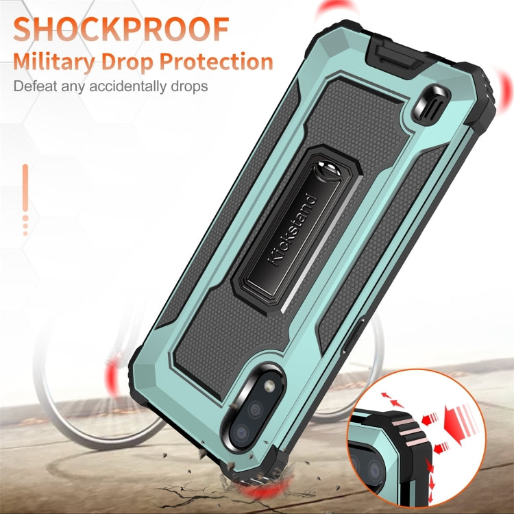 For Samsung Galaxy A01 US Version 10 PCS Knight Jazz PC+TPU Shockproof Protective Case with Foldable Holder