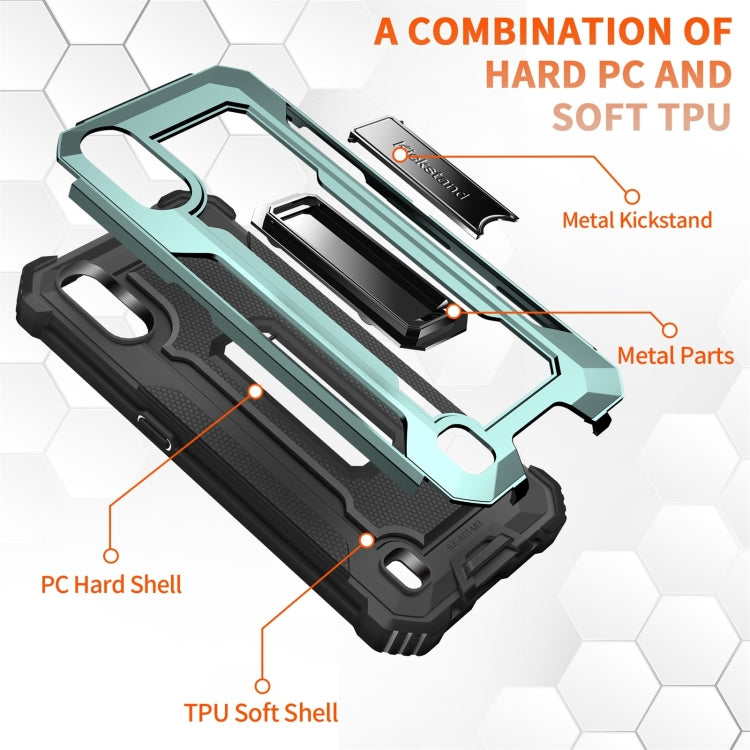 For Samsung Galaxy A01 US Version 10 PCS Knight Jazz PC+TPU Shockproof Protective Case with Foldable Holder