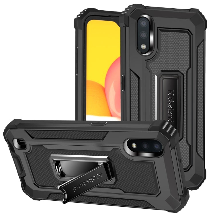 For Samsung Galaxy A01 US Version 10 PCS Knight Jazz PC+TPU Shockproof Protective Case with Foldable Holder