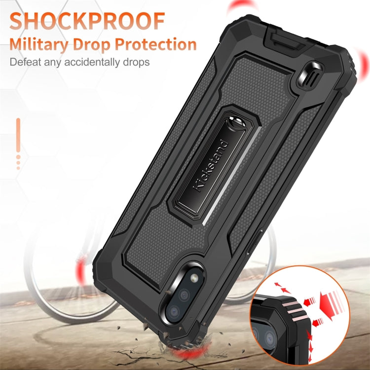 For Samsung Galaxy A01 US Version 10 PCS Knight Jazz PC+TPU Shockproof Protective Case with Foldable Holder