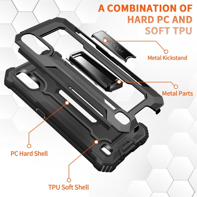 For Samsung Galaxy A01 US Version 10 PCS Knight Jazz PC+TPU Shockproof Protective Case with Foldable Holder
