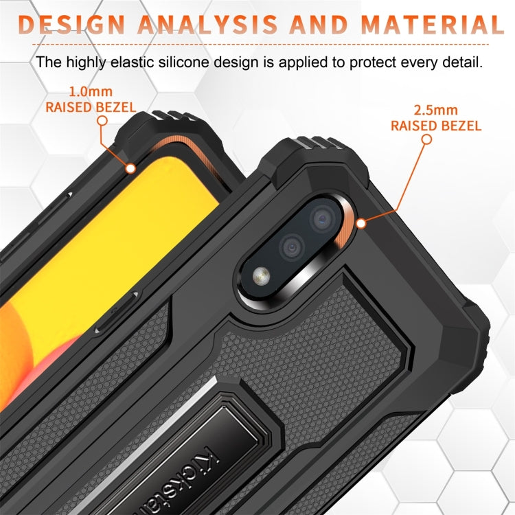 For Samsung Galaxy A01 US Version 10 PCS Knight Jazz PC+TPU Shockproof Protective Case with Foldable Holder