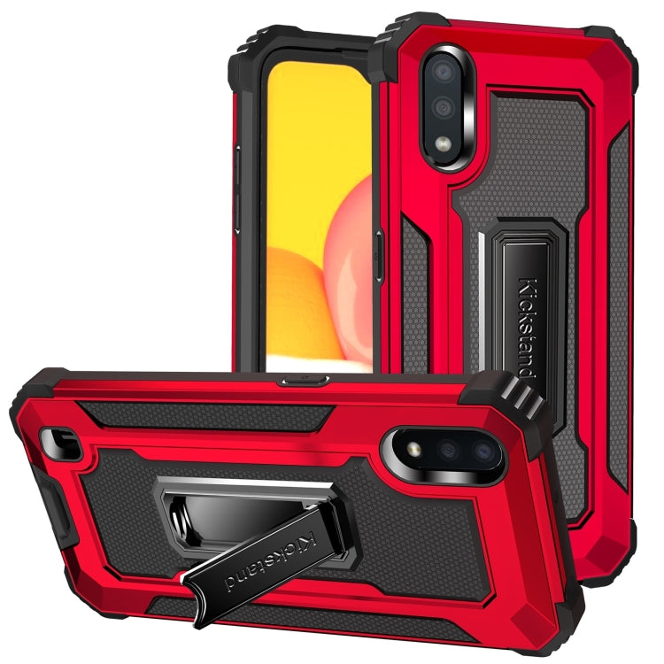 For Samsung Galaxy A01 US Version 10 PCS Knight Jazz PC+TPU Shockproof Protective Case with Foldable Holder