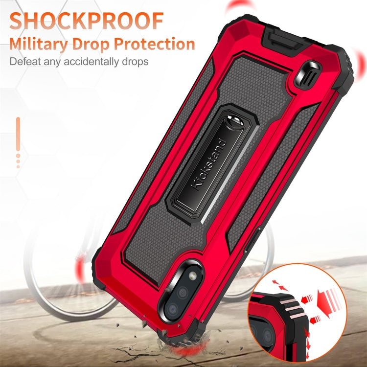 For Samsung Galaxy A01 US Version 10 PCS Knight Jazz PC+TPU Shockproof Protective Case with Foldable Holder