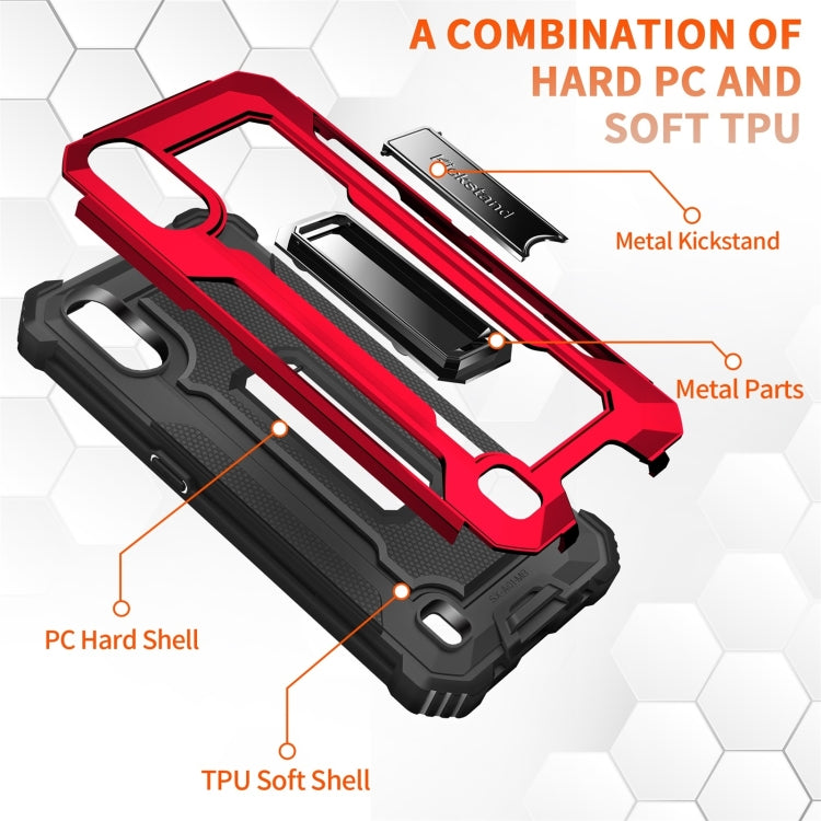 For Samsung Galaxy A01 US Version 10 PCS Knight Jazz PC+TPU Shockproof Protective Case with Foldable Holder