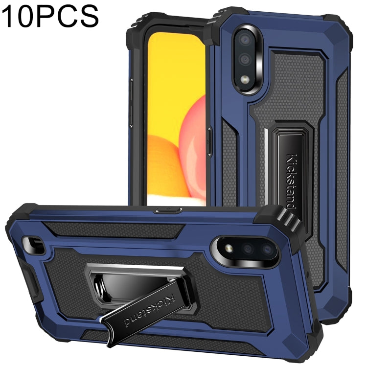 For Samsung Galaxy A01 US Version 10 PCS Knight Jazz PC+TPU Shockproof Protective Case with Foldable Holder