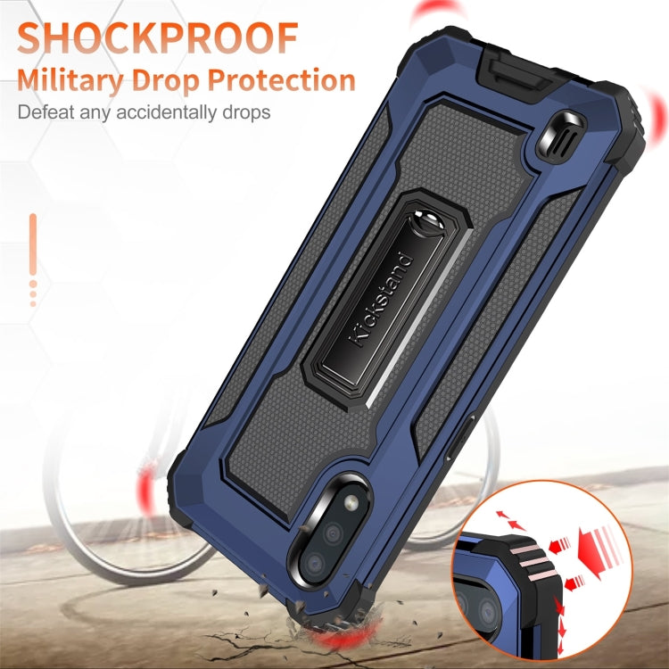 For Samsung Galaxy A01 US Version 10 PCS Knight Jazz PC+TPU Shockproof Protective Case with Foldable Holder
