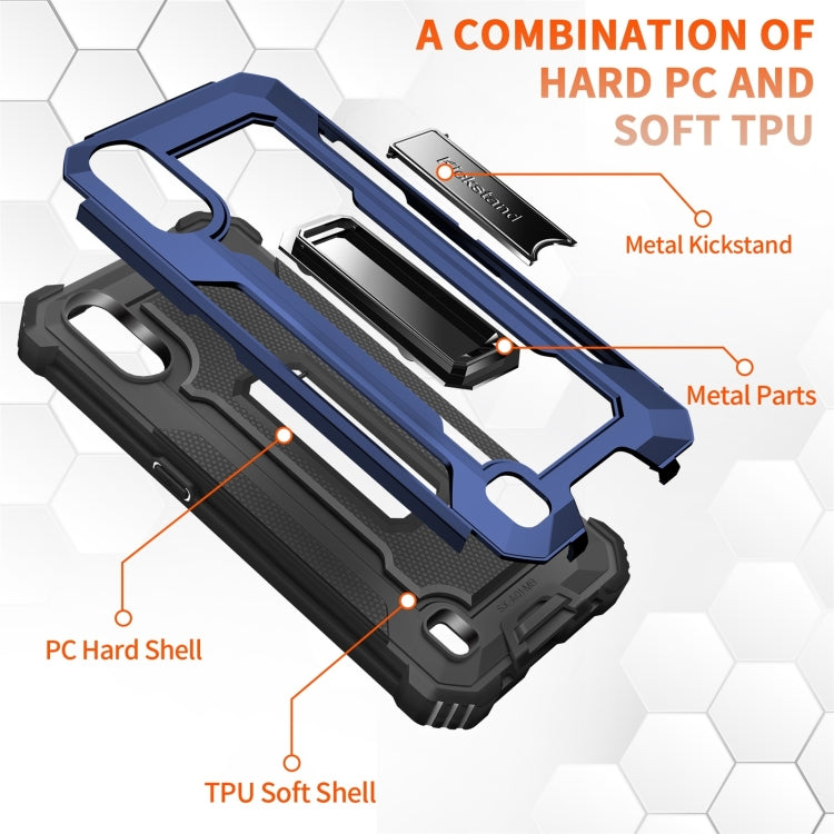 For Samsung Galaxy A01 US Version 10 PCS Knight Jazz PC+TPU Shockproof Protective Case with Foldable Holder