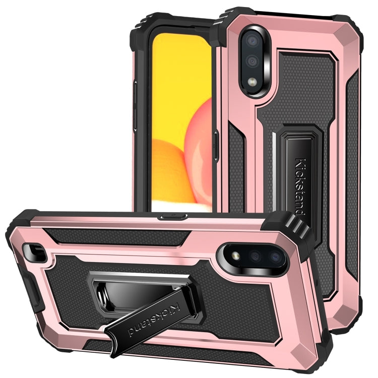 For Samsung Galaxy A01 US Version 10 PCS Knight Jazz PC+TPU Shockproof Protective Case with Foldable Holder